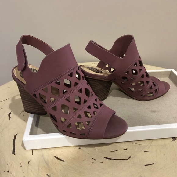Vince Camuto Shoes - Vince Camuto size 6.5, Lazer Cut back strap Suede Shoes